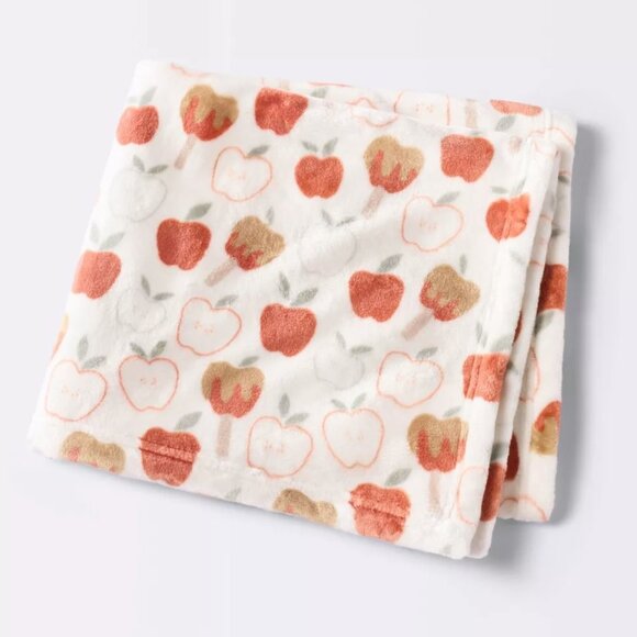 Cloud Island 40" x 30" Fall Halloween Printed Apple Baby Blanket NEW - Picture 1 of 3